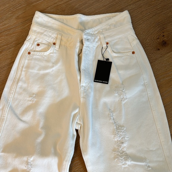 NWT- Melissa Webb Travis White Denim Pant. - Picture 6 of 10